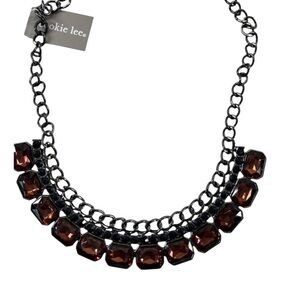 Cookie Lee Dark Brown Gemstone Necklace